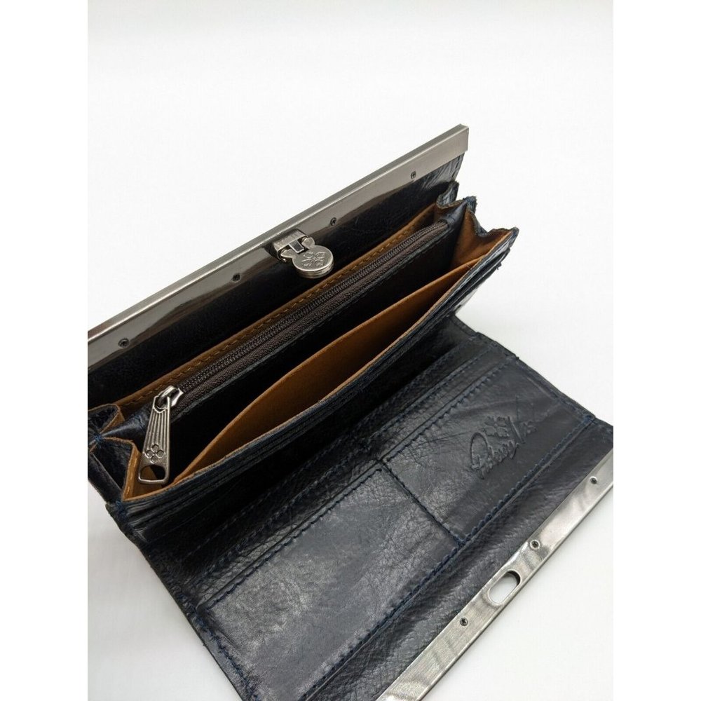 PATRICIA NASH Cauchy tooled embroidered leather women's wallet - BLUE (Used) - Picture 8 of 9